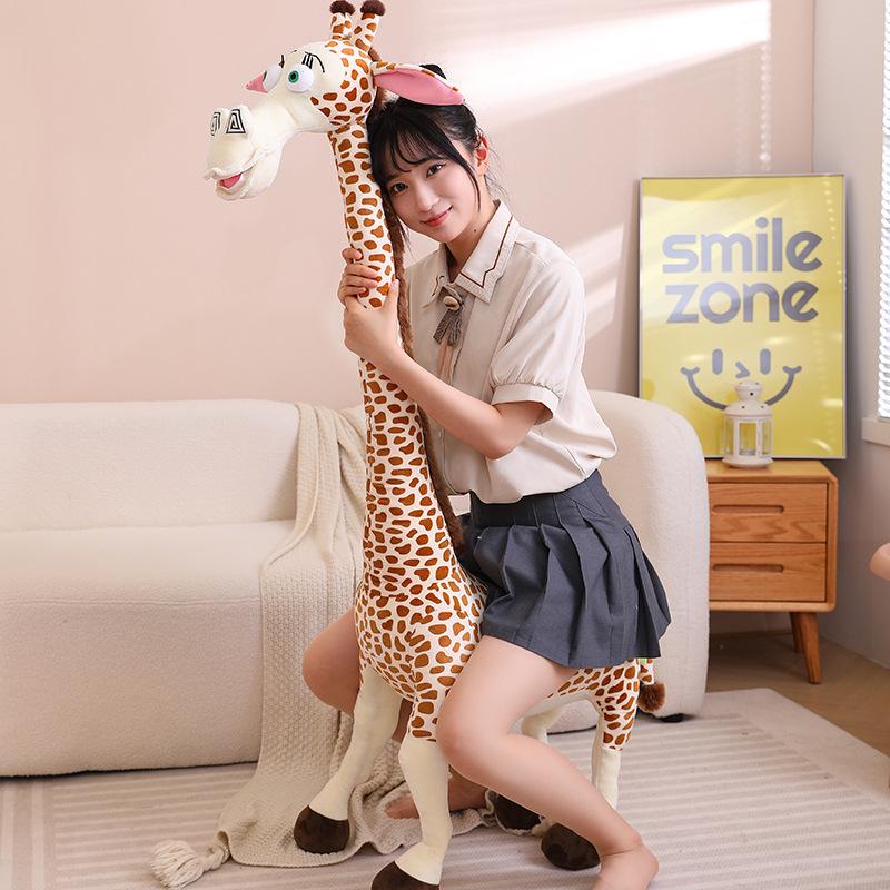 Posable Large Giraffe Plush Toy - Rideable Living Room Decoration Ornament