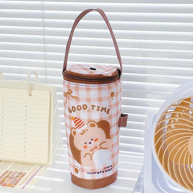 Universal Cartoon Cute Cup Cover with Portable Thermal Insulation, Anti-scalding and Anti-drop Children's Simple Glass Water Cup Cover