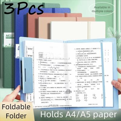 3Pcs A4 Folder Clamp A5 Fold Fold Fold Clamp File Contract Meeting Record Folder Student Test Paper Folder