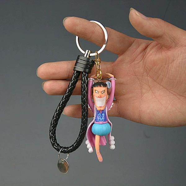 One Piece Model Cartoon Keychain Roronoa Zoro Monkey D Luffy Cartoon Toys Ornament Key Bag Car Keyring Birthday Gifts