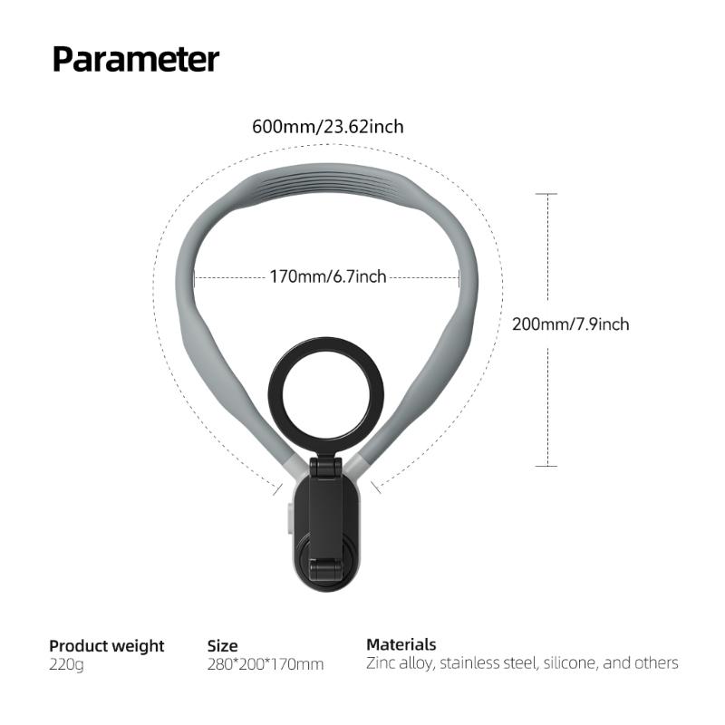 Versatile Magnetic Neck Hanging Holder Bracket Lazy Phone Video Shoot Accessories Compatible for Action Camera Shooting