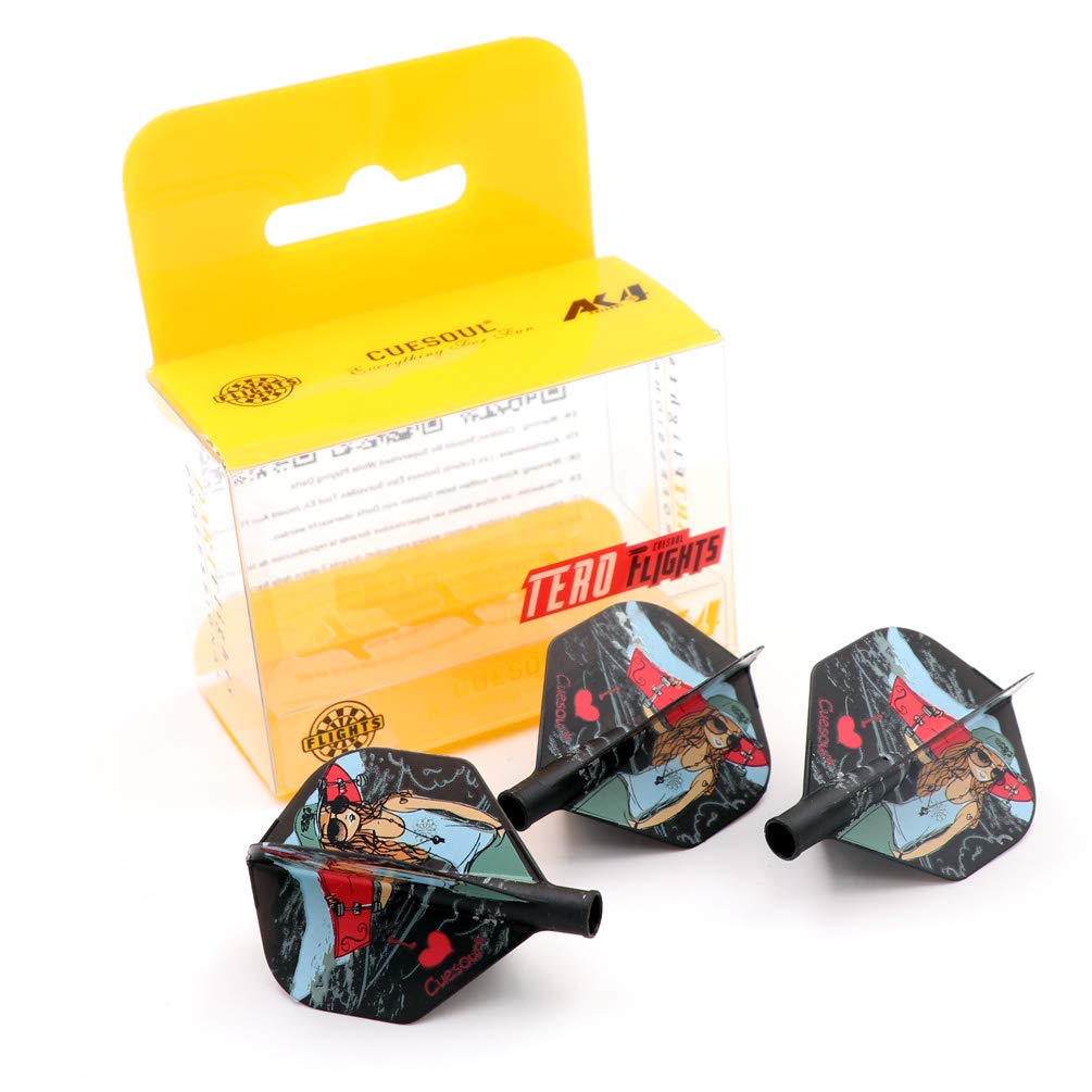 

CUESOUL TERO System AK4 Dart Flights, Standard Shape with Heat-Transferred Pattern, Set of 3 (Black)