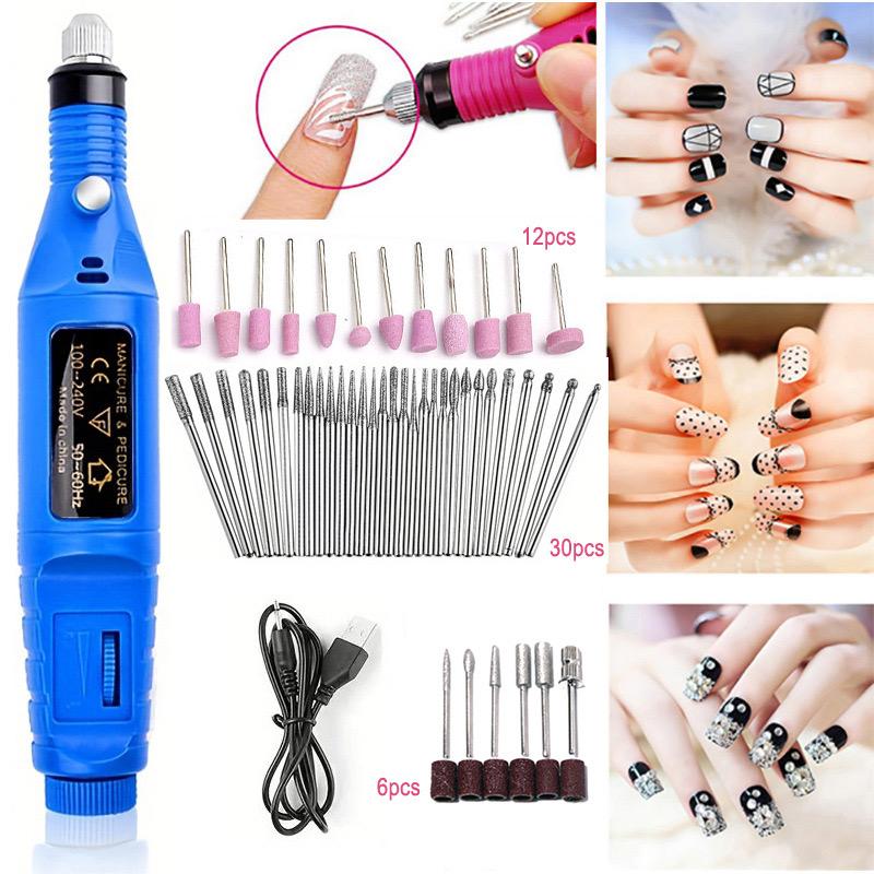 LULAA Electric Nail Drill Machine Set Pedicure Grinding Equipment Mill For Manicure  Professional Strong Nail Polishing Tool