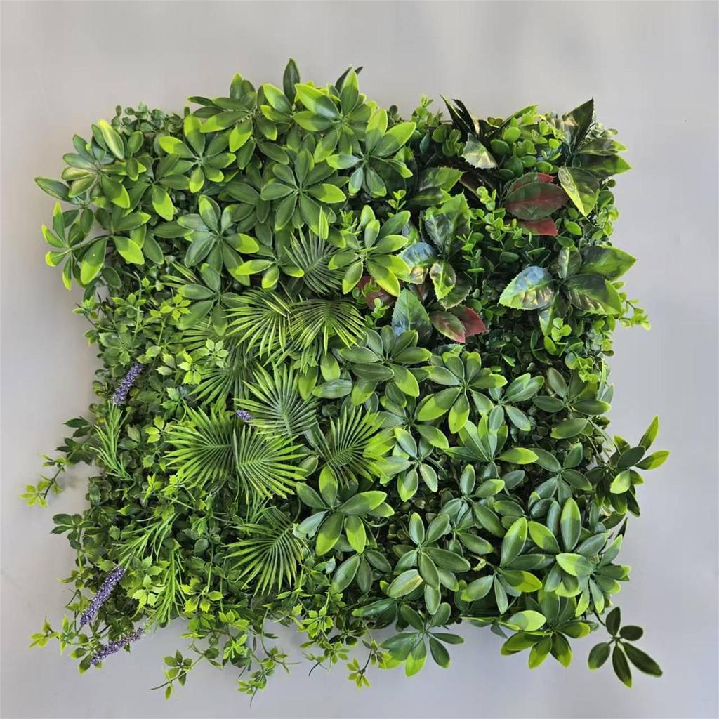 50×50cm Artificial Green Plant Wall - Plastic Vertical Garden, Fake Flower Wall, Synthetic Turf Background