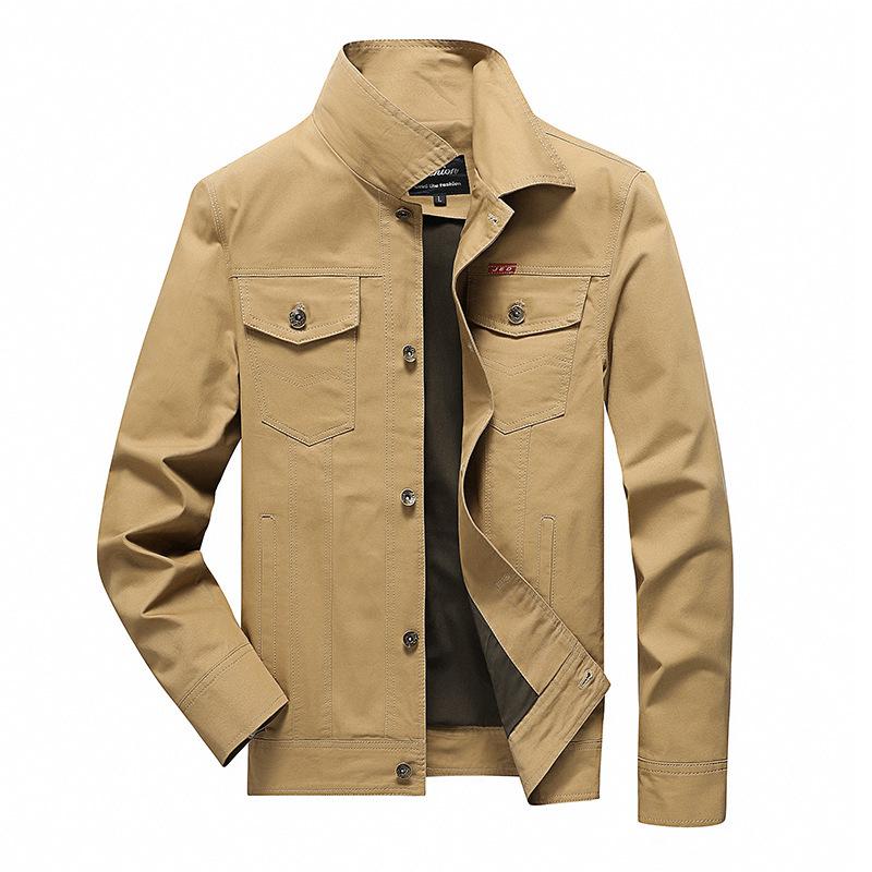 Spring and Autumn Men's Thin Jacket Lapel Tooling Men's Jacket