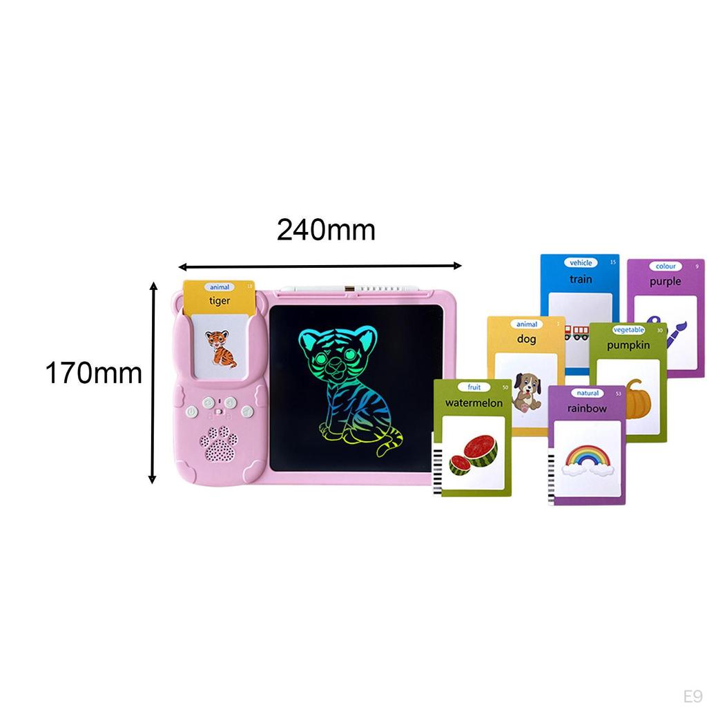 2 in 1 Talking Flash Cards Writing Tablet with Drawing Pad Early Educational Device Learning Toys