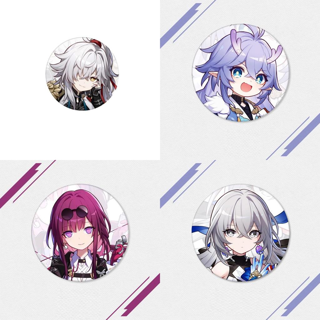Show Off Your Love For Honkai Star Rail With These Colorful Metal Badges