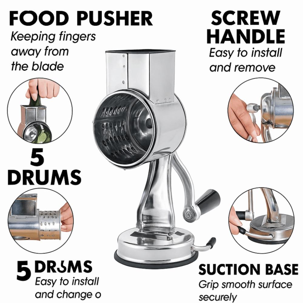 Rotační struhadlo Mletí arašídů s 5 vyměnitelnými čepelemi Kráječ sýra Pro kuchyňské použití