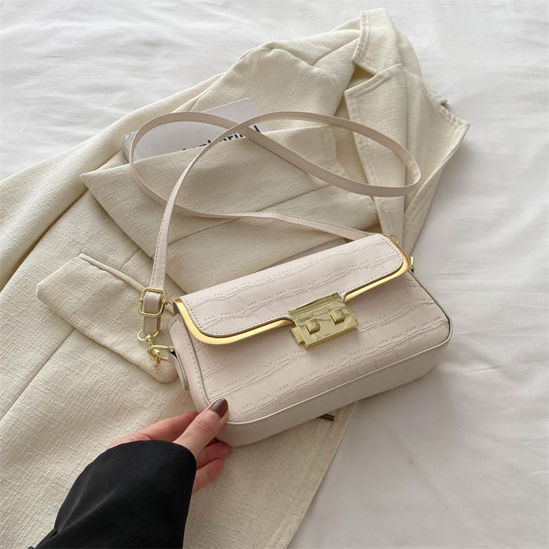 Chic Stylish Small Square Bag Elegant Solid Color Shoulder Crossbody Purse For Daily Use