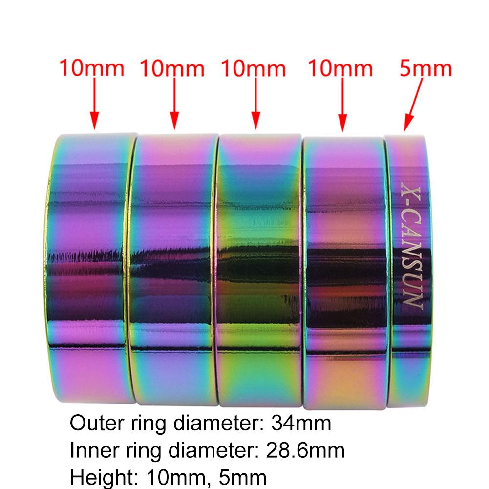 Headset Spacers Kit Aluminum Alloy Bike Stem Handlebar Spacers Lightweight Corrosion Resistance Bicycle Accessories