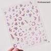 1pcs 5D Bronzing Shininy Flower Nail Art Stickers Pink Sakura Self-Adhesive Nail Decorations Decals Accessories