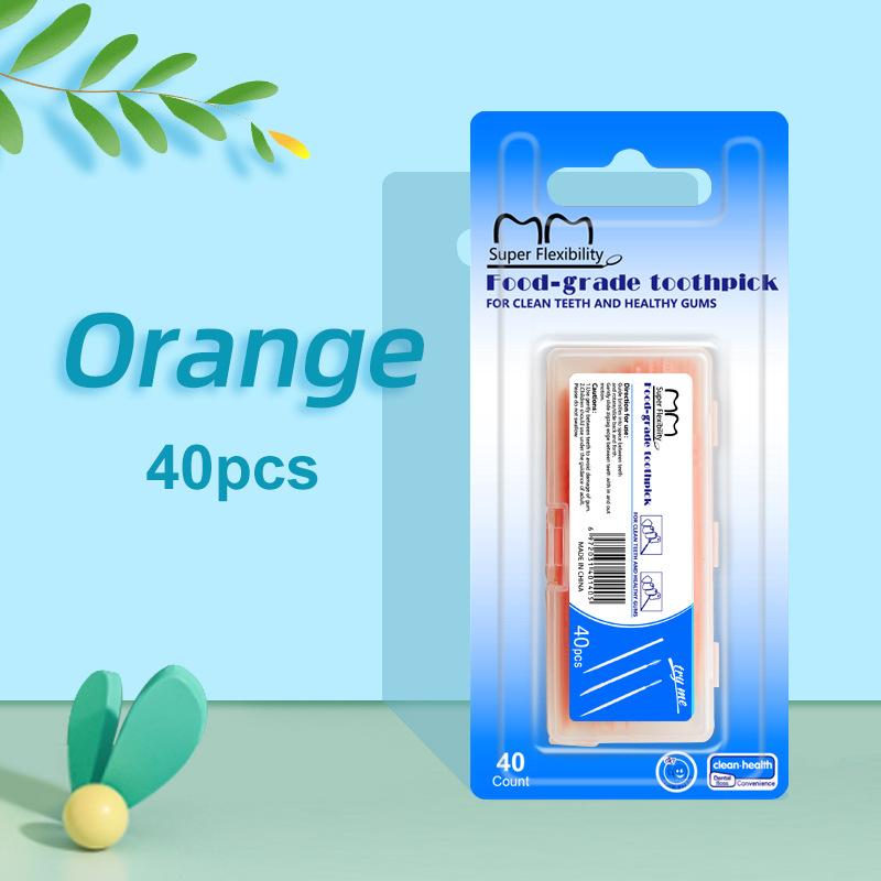 

Коробка из 40 штук двусторонних зубочисток «Рыбья кость» blister card 40 pieces оранжевый