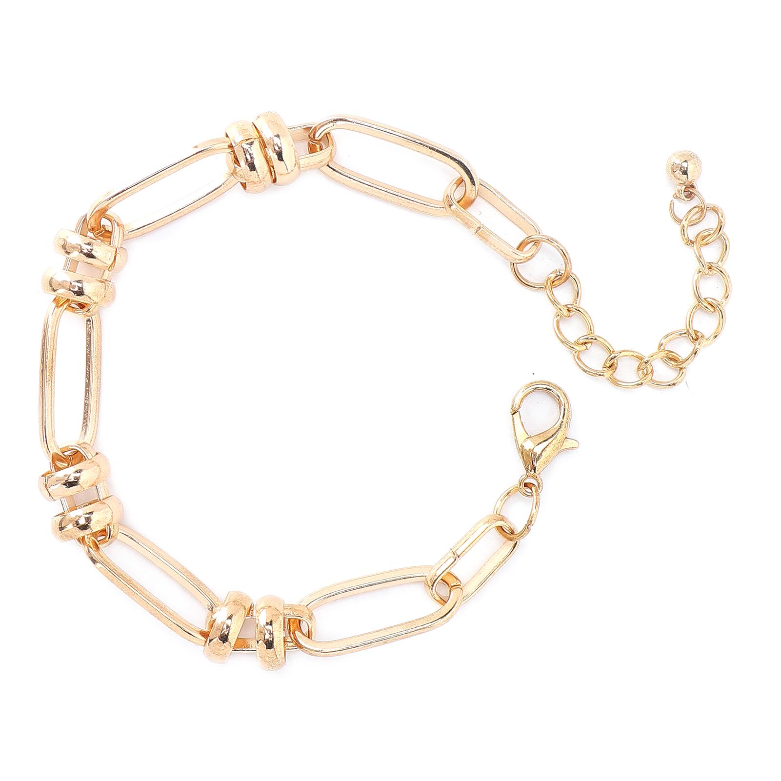 

Chain Bracelet Alloy Gold Bracelet Simple Oval Hollow Bracelet Jewelry for Women