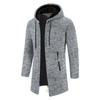 Giacca da uomo con cappuccio, di media lunghezza, sottile, oversize, in velluto, sottile, autunnale, cardigan lavorato a maglia