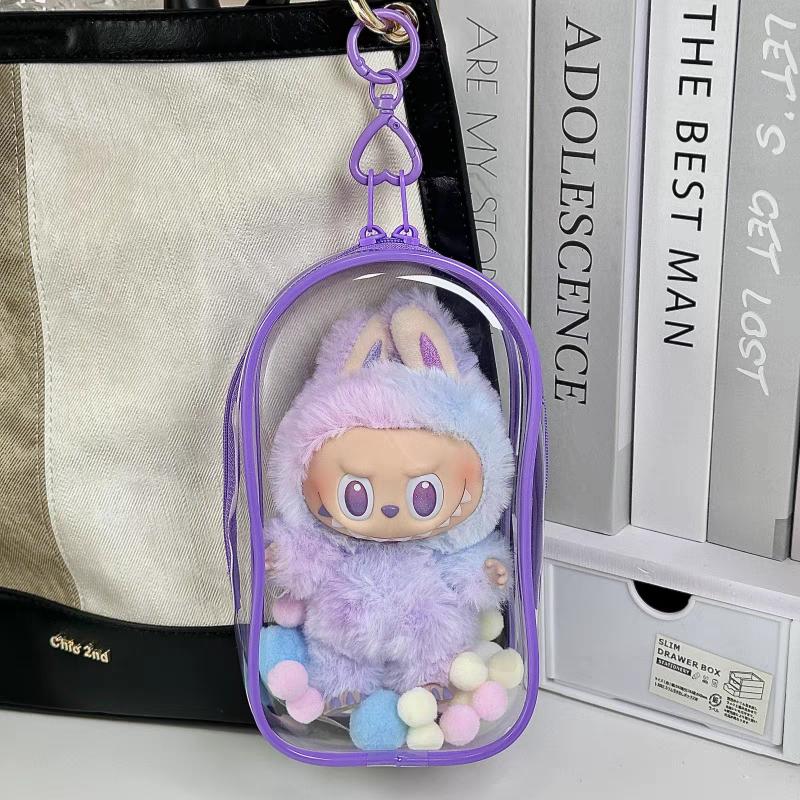 Transparent Protector Case Display Bag for 15/17cm Ropa Labubu Storage Bag Doll Outfit Accessories