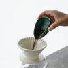 Watchget Coffee Bean Cup Ceramic Coffee Bean Measuring Cup Pottery Measuring Tray Coffee Powder Receiver Dark Green