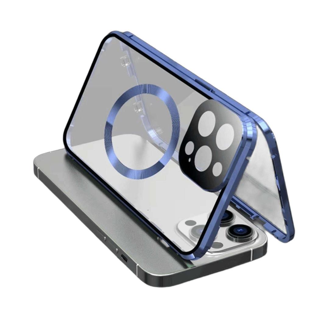 Magnetic Case for iPhone 17 16 15 14 13 12 Pro Max/Plus/Air, with Magsafe & Aluminum Frame & Double Sided Tempered Glass Phone Bumper Cover