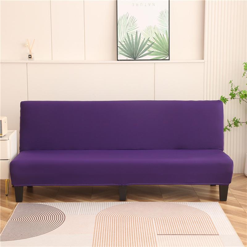 Solid Color Foldable Armless Sofa Bed Cover