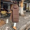 Autumn Winter Thicken Warm Parka Women Casual Solid Color Big Pocket Loose Long Hooded Coat Jackets Outwear