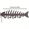 Scandinavian Cast Iron Fishbone Wall Hook Multi-Hook Organizer Nordic Home Decor Space-Saving Entryway Hanger