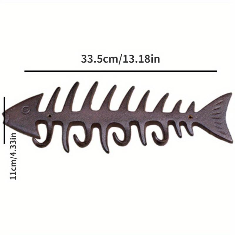 Scandinavian Cast Iron Fishbone Wall Hook Multi-Hook Organizer Nordic Home Decor Space-Saving Entryway Hanger