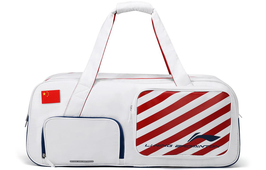 Li Ning Polyamide Tennis Racket Bag Handbag Small Unisex White Red ABJR020-3