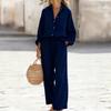 New Solid-color Set of Loose-fitting Long-sleeved Tops for Women