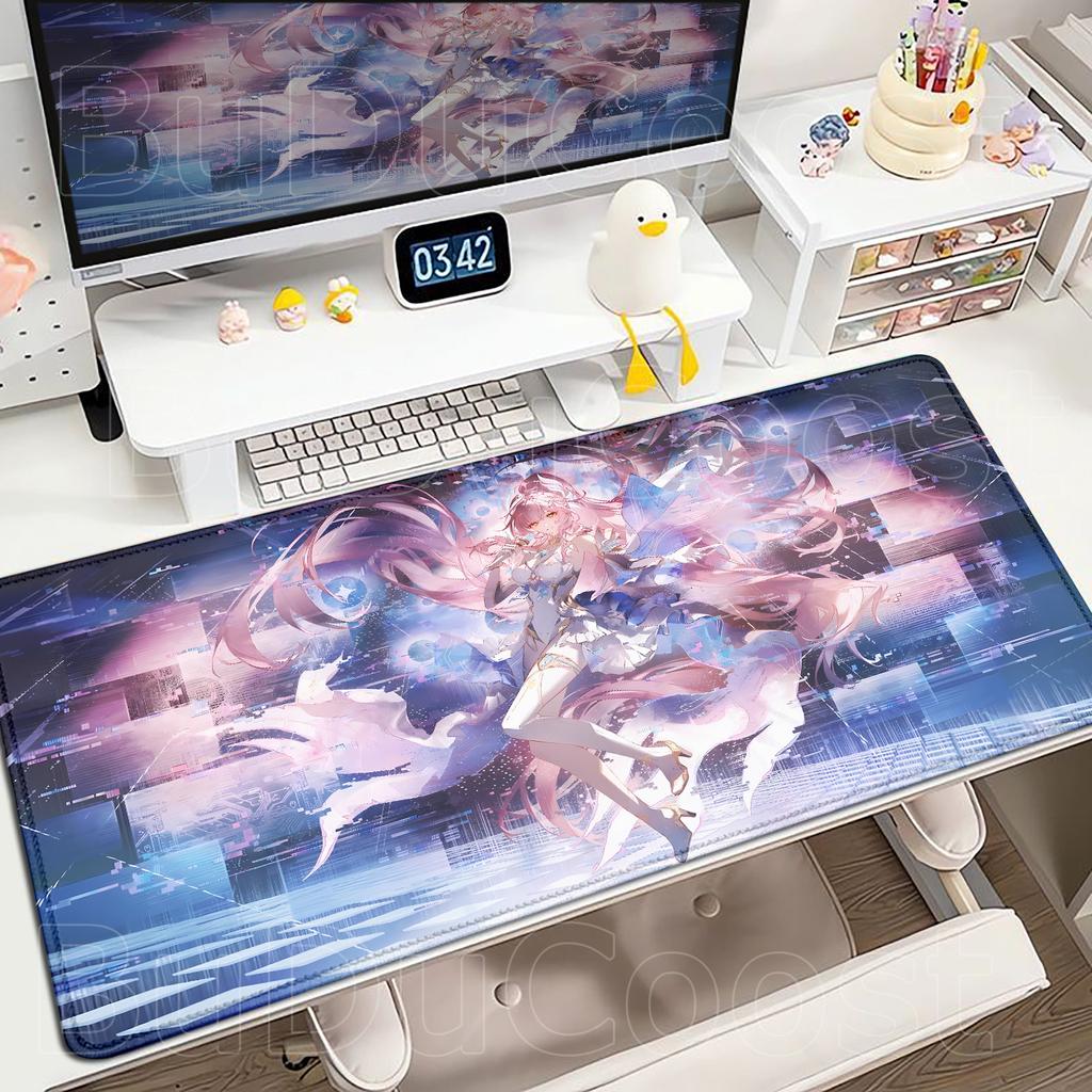 Mouse Pad de Jogo para Menina de Anime Wuthering Waves Tapete de Mesa Aemeath Acessórios de PC para Escritório Teclado Tapetes de Jogo com Mousepad