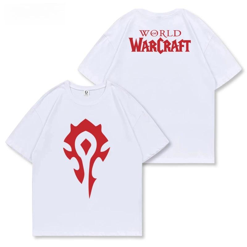 Hot Sale Warcraft Printed Men's T-Shirt Cotton Game Pattern Cool Breathable Striped Design for All Seasons