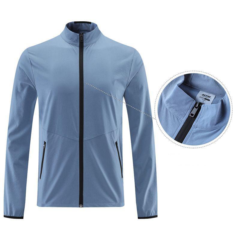 Men Running Jacket Spring Gym Outerwear Loose Casual Jogging Outdoor Stand Up Collar Tracksuit Sportswear