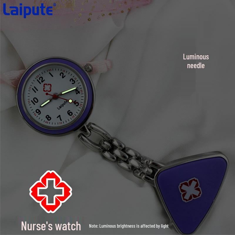 Leppte Luminous Nurse Watch: Clip-on Retro Pocket Breast Watch for Women, Cute Student Engraving