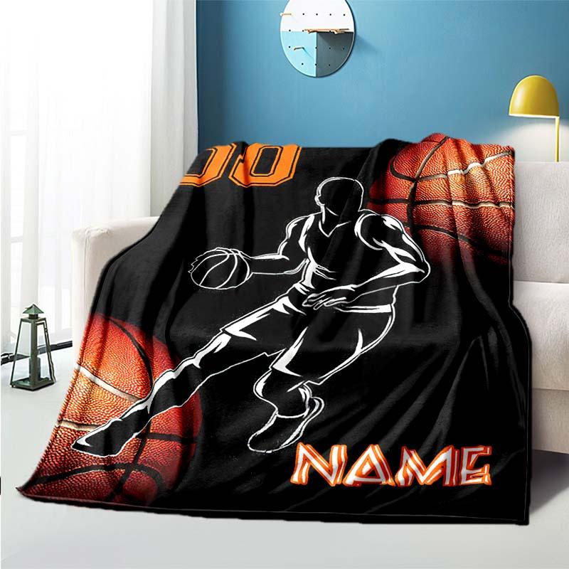 Basketball Player Customize Your Name Blanket Used For Chair Office Sofa Bed Camping Soft And Warm Giving Friends And Relatives Birthday Graduation