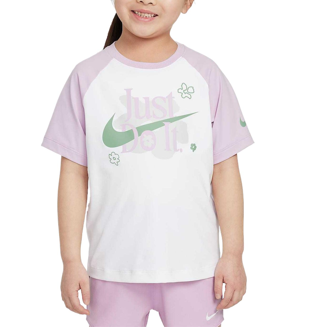 Nike T Shirt SS25 Wildflower Pink Purple Children Aged 3 7 Years Old II3528-537 4