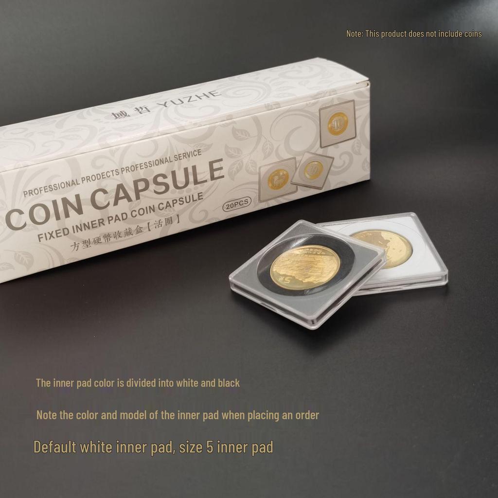 Coin Capsule Box Set: 40mm Square, 27mm Coin, 30mm Collection with Ring Storage