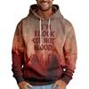 Halloween Blood Splatter I'm Fine Text 3D Print Men Hoodie Horror Party Long Sleeve Pullover Sweatshirt