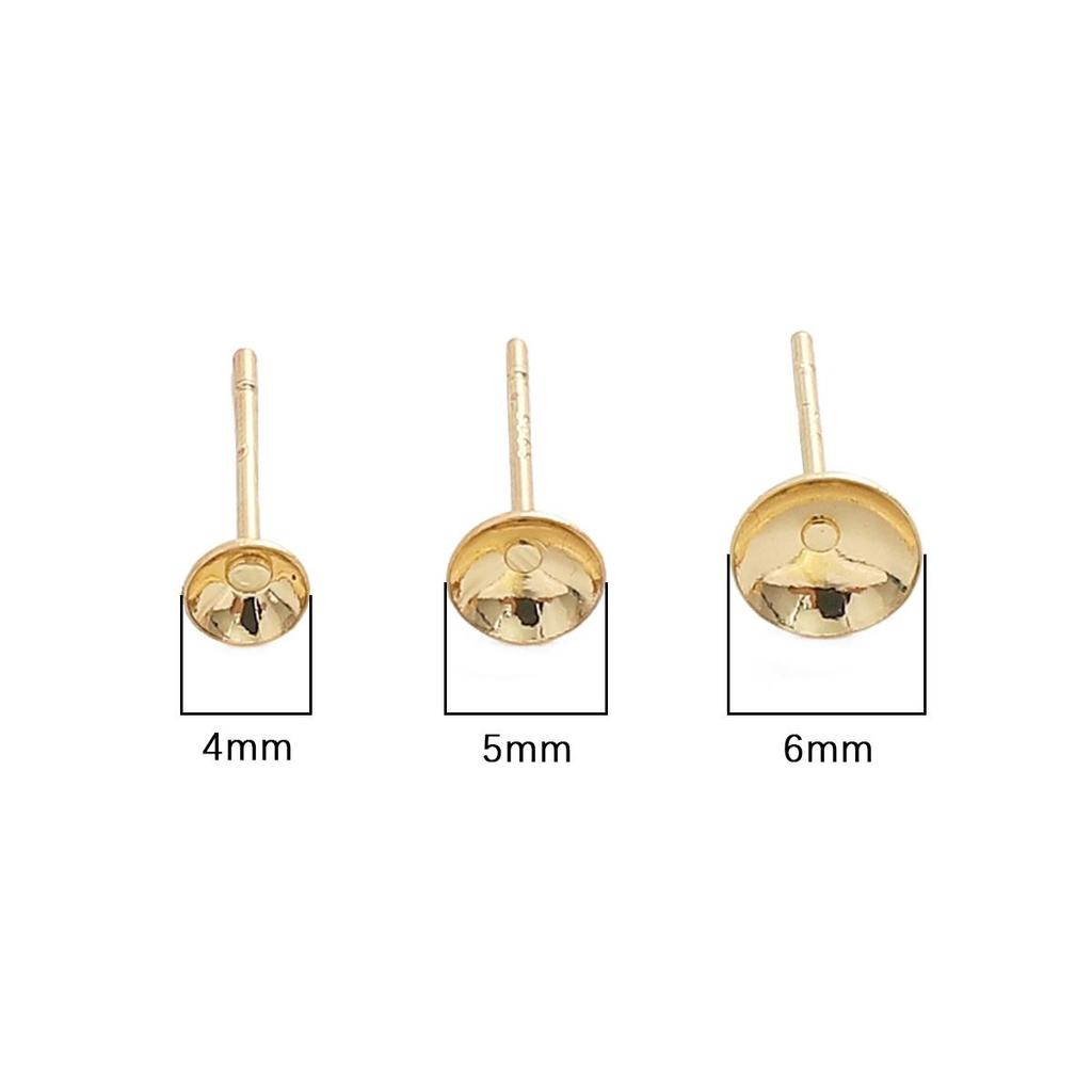2Pcs Copper Bowl Shaped Imitation Needle Earrings For DIY Jewelry Making Craft Accessories
