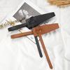 Retro Design Women Belt Fashionable Korean Style Women's Faux Leather Belt Irregular Shape Adjustable Knot Long for Suit