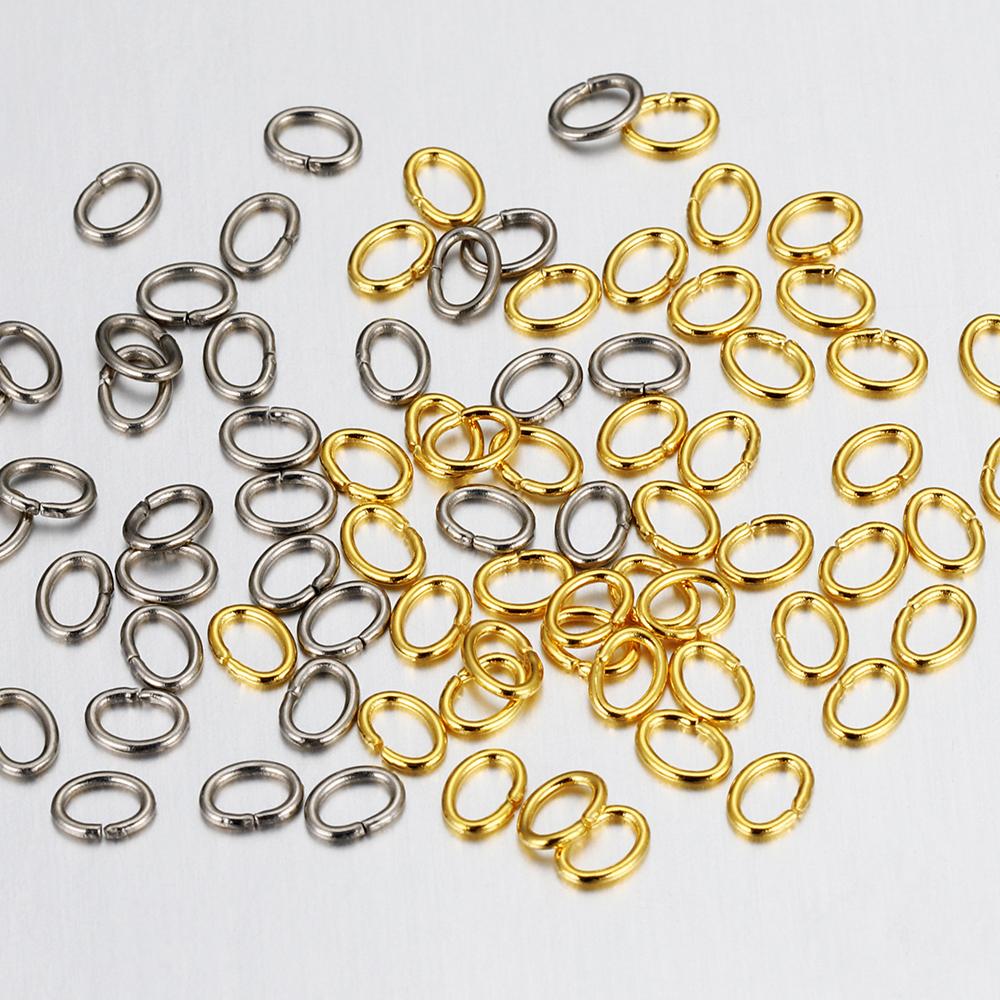 100Pcs 300Pcs Stainless Steel Strong Oval Open Jump Rings Split Ring Connector for DIY Bracelet Necklace Jewelry Making Findings