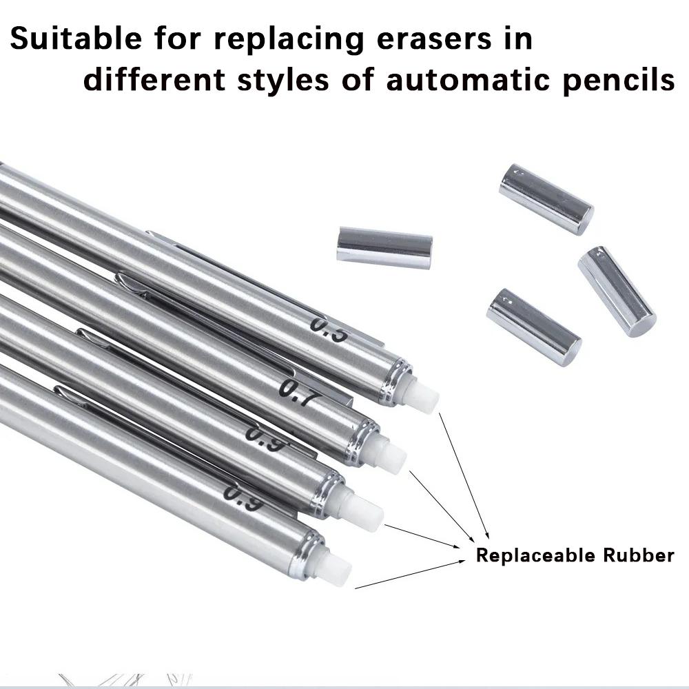 30/60Pcs Mini Eraser Mechanical Pencil Portable Replacement Tail Erasers Painting Erase Supplies School Students Stationery