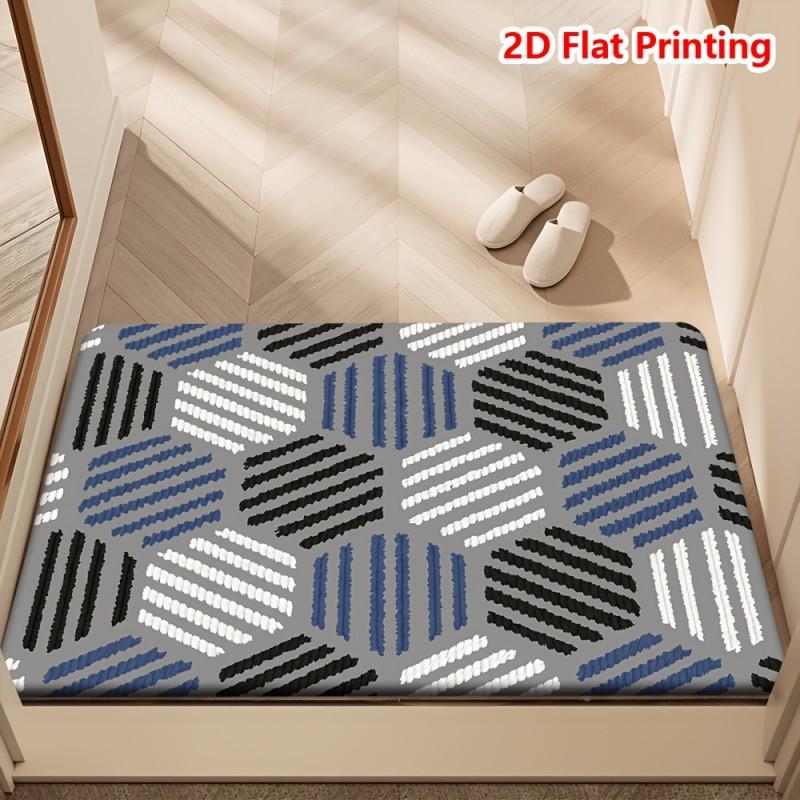 Geometric Doormat Striped Pattern Modern Abstract Non Slip Indoor Outdoor Entrance Rug Trendy Home Decor Minimalist Gift