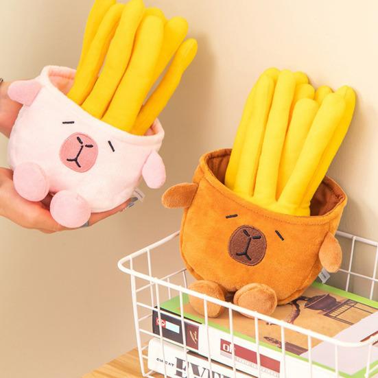 Capybara French Fries Plush Toy Adorable Food-Animal Stuffed Animal Soft Hugging Pillow for Kids Adults