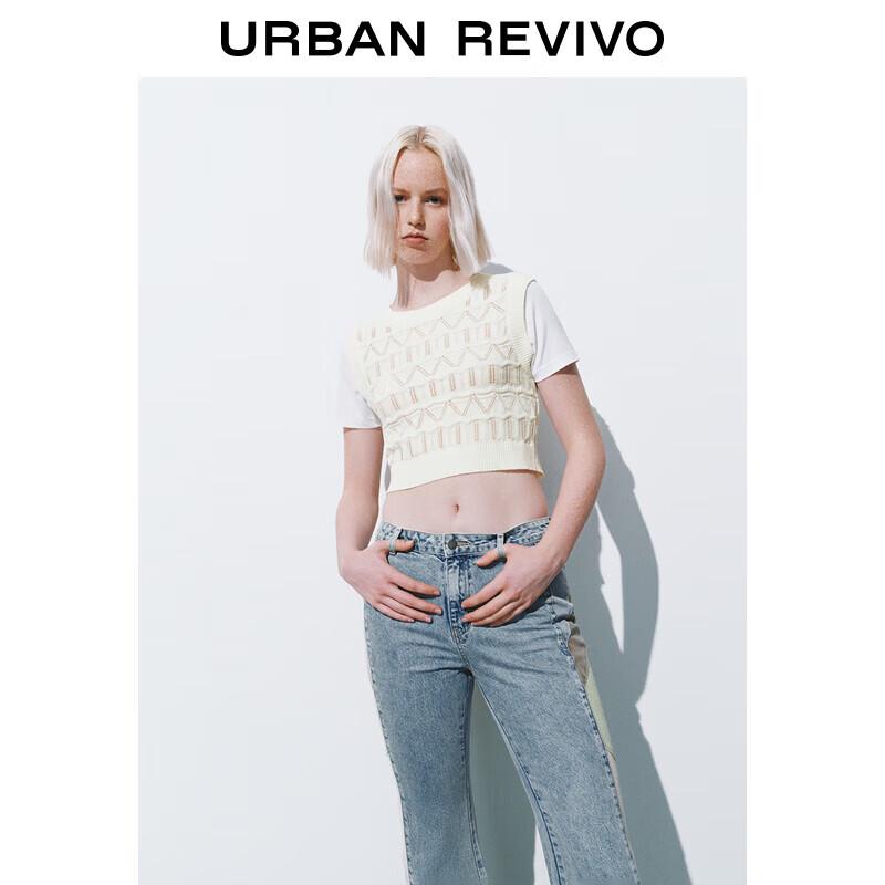 UR Women's Textured Faux Two-Piece Knit Top