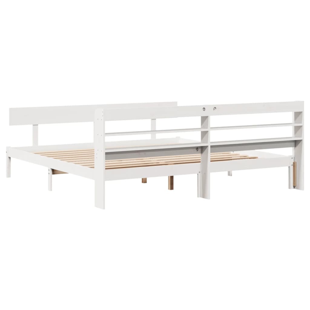 Solid Wood Bed Without Mattress White 180 X 200 Cm Pine Wood
