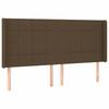 Cama con Somier con Colchón y LED Marrón Oscuro 200x200 cm Tela