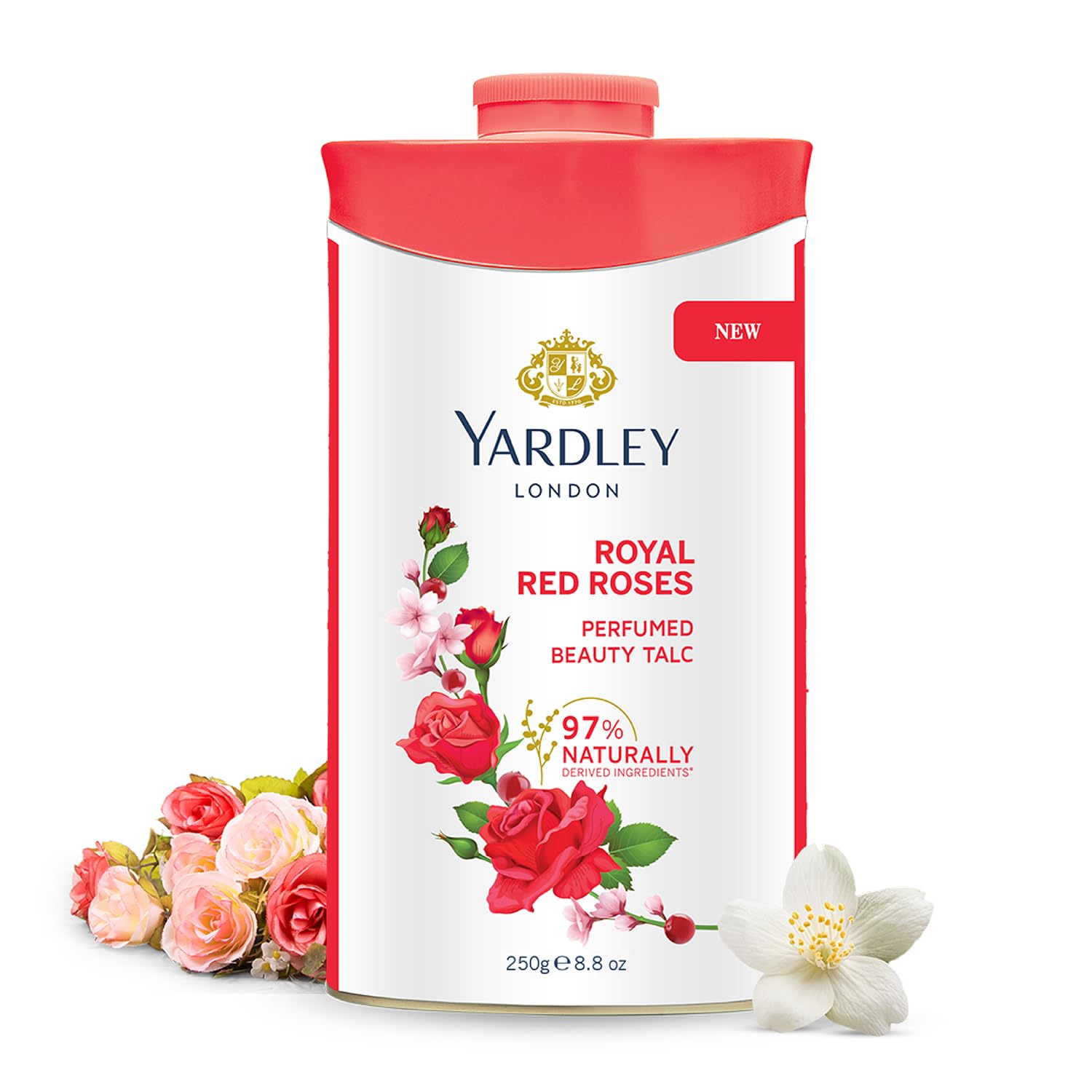 Yardley London Royal Red Roses Perfumed Talc| Fragrant Beauty Talc for Women| Smooth Texture| 250g
