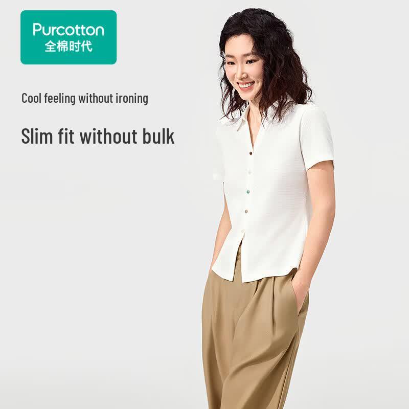 

PurCotton Women s Knit Polo Short Sleeve Shirt L