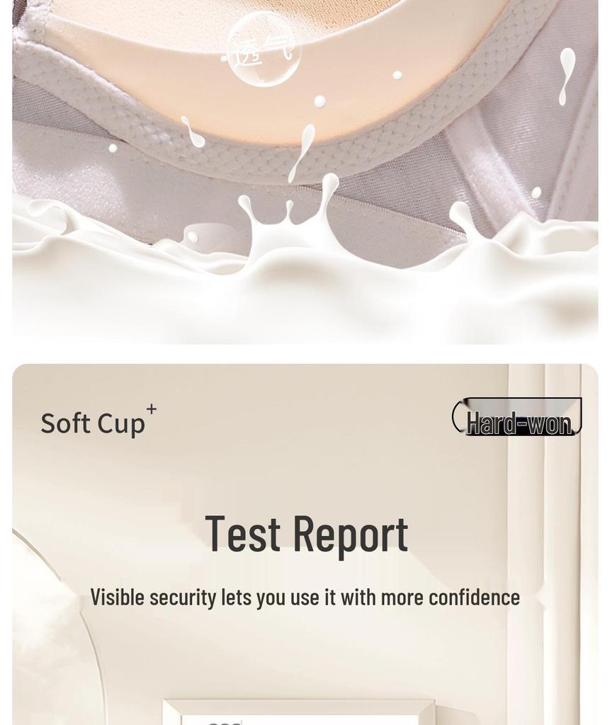 Adjustable Wire-Free Push-Up Lace Minimizer Bandeau Bra with Anti-Sagging Side Support