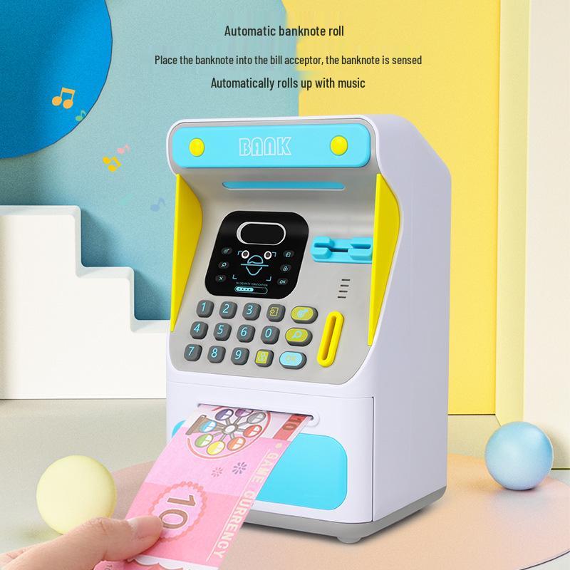 Smart ATM Money Box with Face Recognition and Password, Automatic Coin Loader - Children's Toy Safe