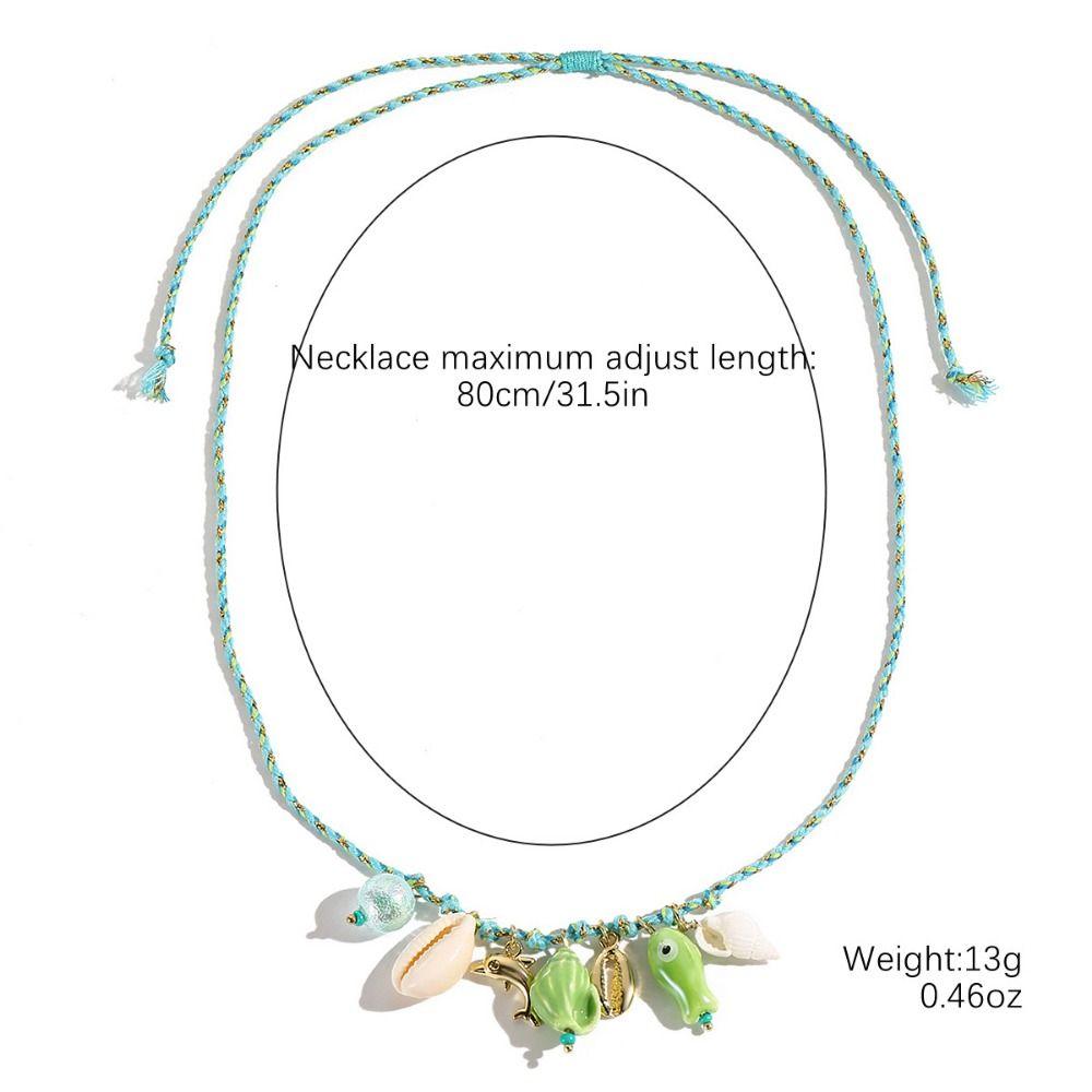 Ornaments Shell Starfish Necklace Adjustable Shell Starfish Beach Chain  Women