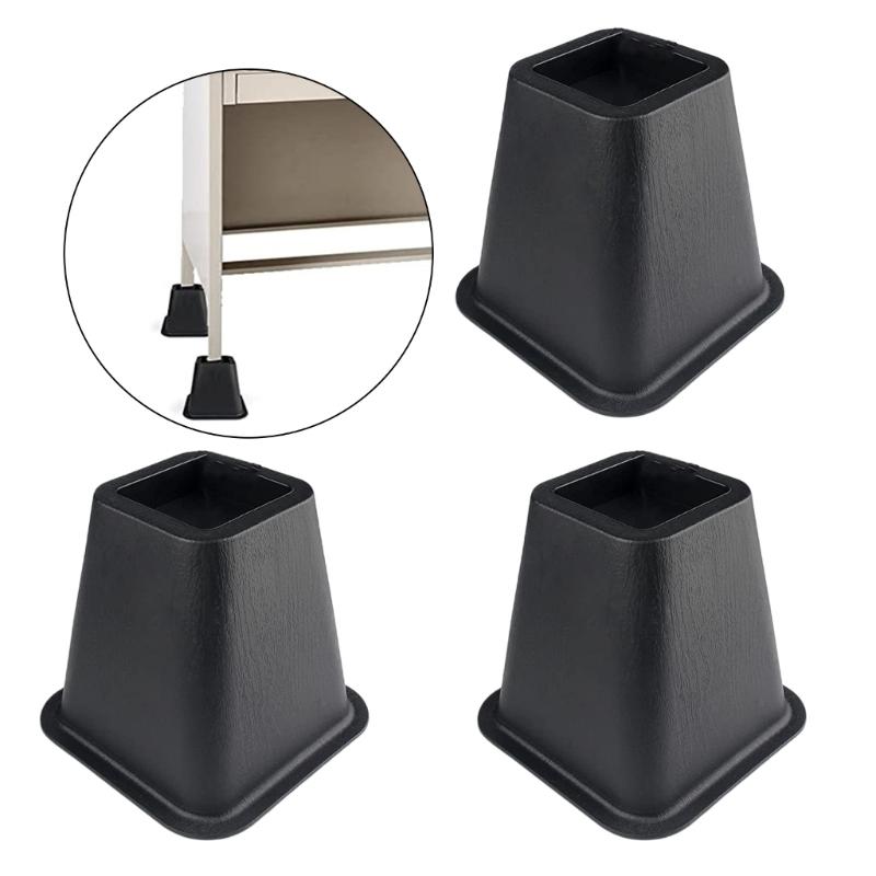 Elevadores de Muebles Multiusos de 6 Pulgadas de Alto Portátiles Resistentes Materiales Plásticos Extensores de Patas de Cama Juego de 4 Uso Diario